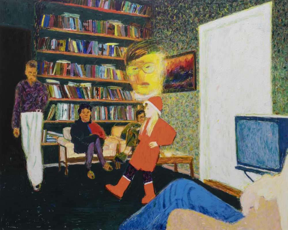 Kaarlo Stauffer: The living room is a labyrinth (2021), oil on canvas,180 x 225 cm. Photo: Anna Autio.